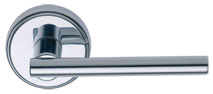 Horizon brass lever on stepped round rosette